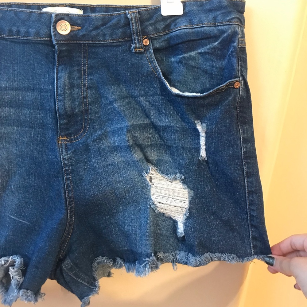 “Ripped” Denim Shorts